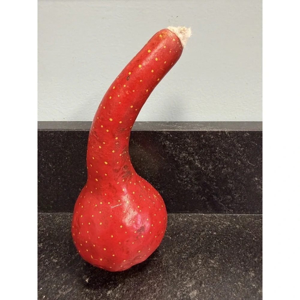Vtg‎ Hand Painted Santa Claus Gourd 8